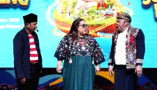 Tiga legenda pelawak Srimulat yaitu Nunung, Kadir, dan Kirun hadir dalam acara di Jatim Park 1, Kota Batu.