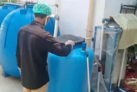 Sistem pengolahan air limbah dapur di SPPG Badean 2 Bondowoso yang mampu memproses sisa air dari 3.000 porsi makanan.
