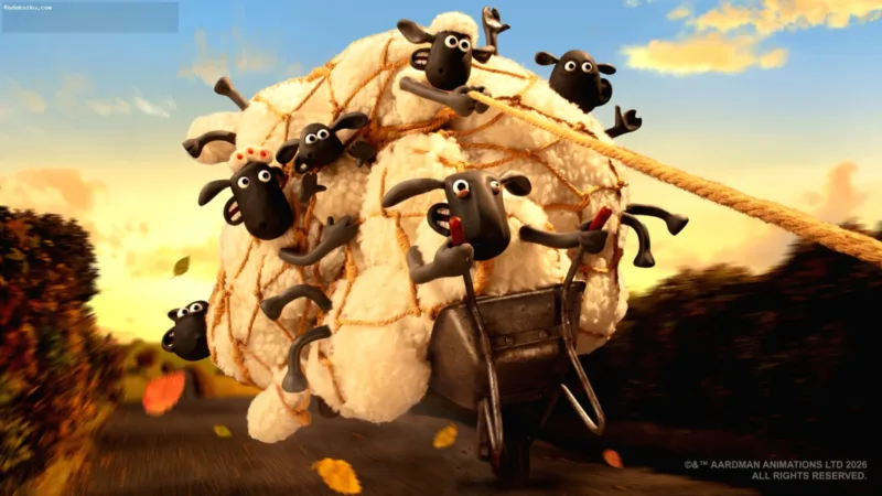 Ulasan Shaun Sheep — Shaun the Sheep dan kawanan domba di Mossy Bottom Farm dengan suasana Halloween