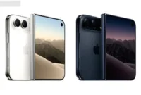iPhone Duo dengan layar lipat yang elegan dan desain modern khas Apple