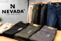 Berbagai pilihan koleksi celana Nevada mulai dari model jeans hingga chino yang tertata rapi