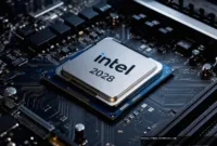 Ilustrasi prosesor Intel generasi mendatang yang dijadwalkan rilis tahun 2028