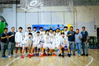 Juara Basket Putra — Tim basket putra Surakarta merayakan kemenangan setelah mengalahkan Semarang di final POPDA Jateng 2026.