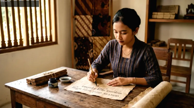 Belajar Aksara Jawa — Ilustrasi aksara Jawa Hanacaraka dan sandhangan untuk panduan belajar pemula.