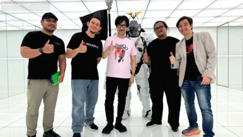 Tim Separuh Interactive bertemu Hideo Kojima di kantor pusat Kojima Productions saat Tokyo Game Show 2026.