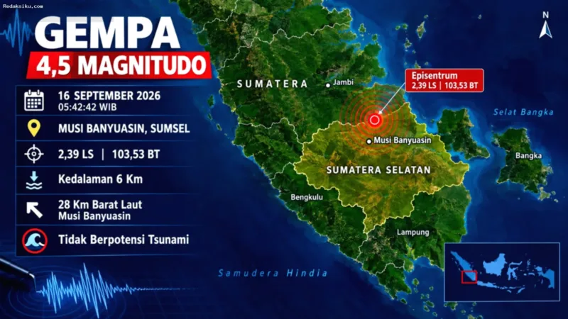Gempa M4 — Peta ilustrasi seismograf atau aktivitas gempa bumi di wilayah Indonesia