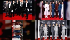 Anggota BTS berfoto bersama musisi Chappell Roan di sela rangkaian konser di Los Angeles.
