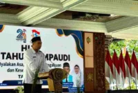 peran strategis guru PAUD — Wakil Bupati Mojokerto Muhammad Rizal Octavian memberikan sambutan dalam perayaan HUT ke-21 HIMPAUDI