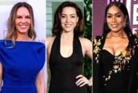 25 Selebritas Melahirkan — Kolase foto beberapa selebritas dunia yang menjalani kehamilan di usia 40 tahun ke atas