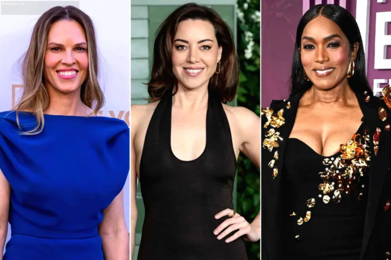 25 Selebritas Melahirkan — Kolase foto beberapa selebritas dunia yang menjalani kehamilan di usia 40 tahun ke atas