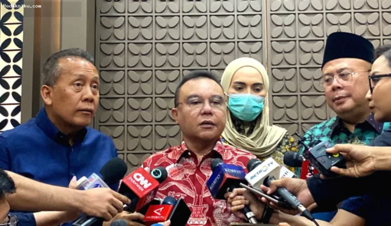 RUU Pemilu — Sufmi Dasco Ahmad memberikan keterangan pers terkait pembahasan revisi UU Pemilu di parlemen