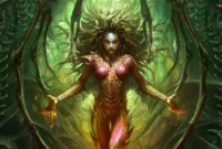 Logo StarCraft dan ilustrasi fiktif pengembangan sekuel game strategi oleh Nexon.