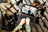 Laptop Acer Vero 16 berwarna hijau dengan desain ramah lingkungan yang dipamerkan di ajang Next@Acer Berlin.