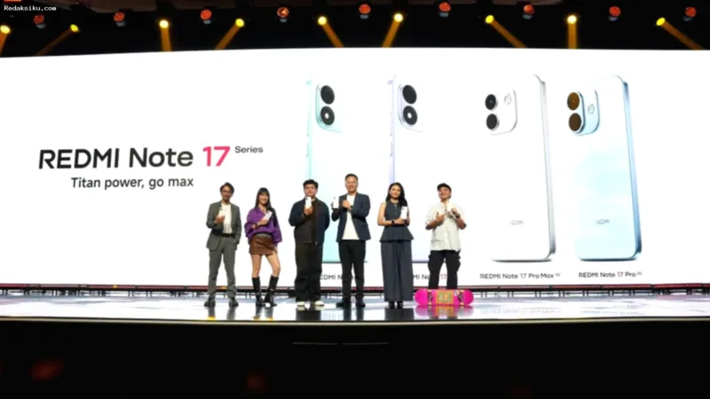 Deretan ponsel Redmi Note 17 Series dengan empat varian berbeda yang resmi meluncur di Indonesia.