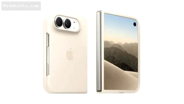Apple iPhone Duo Case sand 260909 iPhone Duo dengan casing warna sand menunjukkan bodi belakang Ceramic Shield