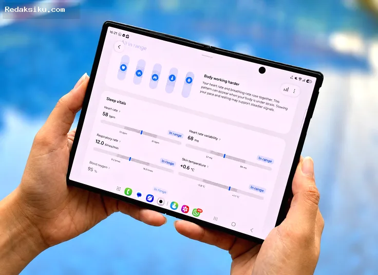 Vitals menampilkan setiap indikator lengkap dengan rentang personal pengguna Vitals menampilkan setiap indikator lengkap dengan rentang personal pengguna