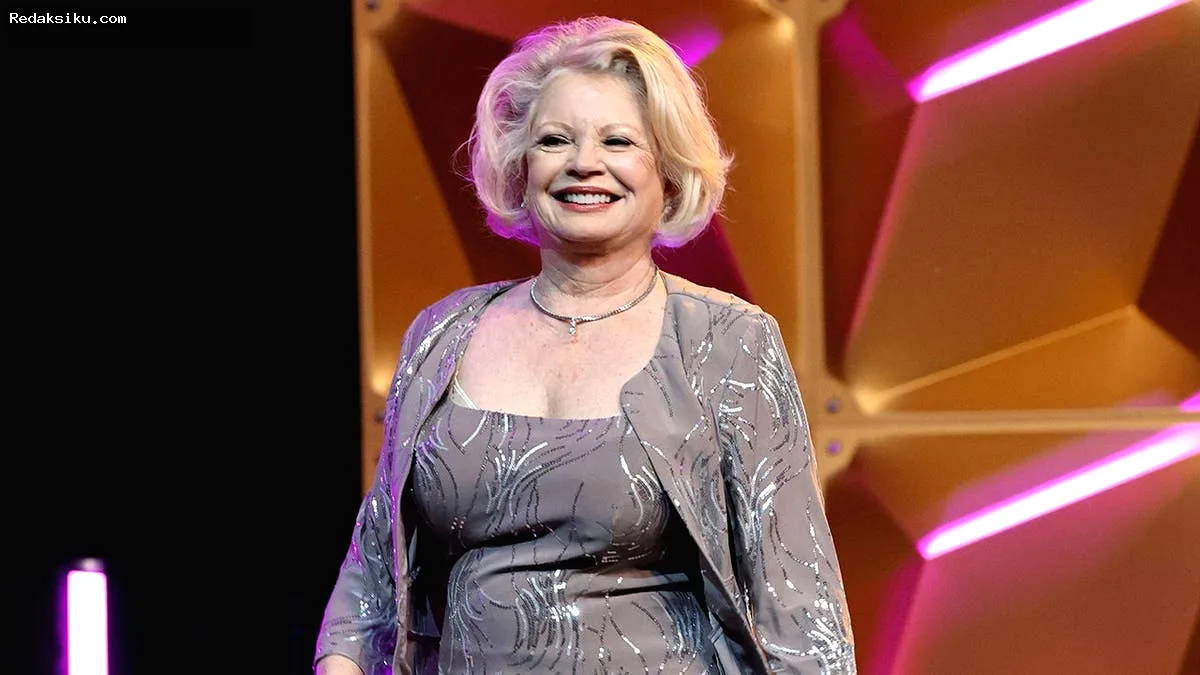 Kathy Garver speaks onstage at the Family Film Awards.