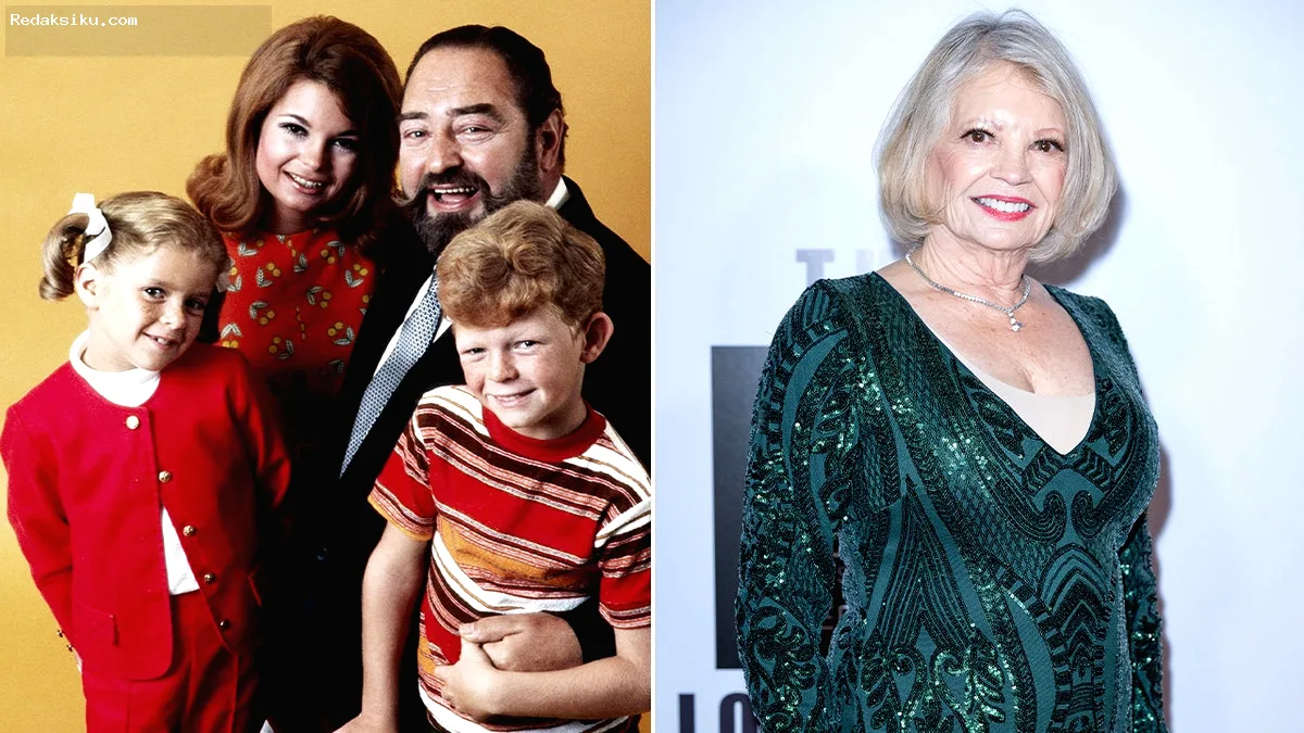 split of Kathy Garver on "Family Affair" and a photo of Kathy Garver currently